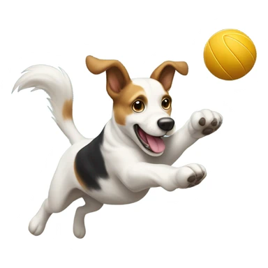 dog play volleyball sticker