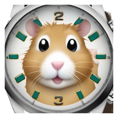 hamster shows what time it is on his rolex watch sticker