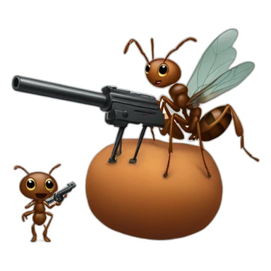 Ant and jaquette  and gun sticker