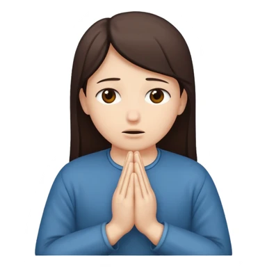 Pleading face with hands praying  sticker