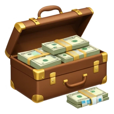 Money filled briefcase sticker