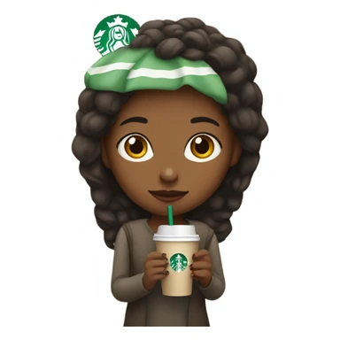 Girl with a Starbucks coffee sticker