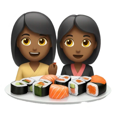 friends eat sushi sticker