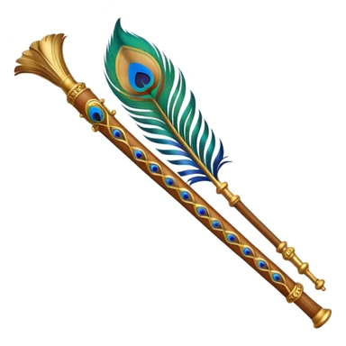 Krishna's flute with peacock feather  sticker