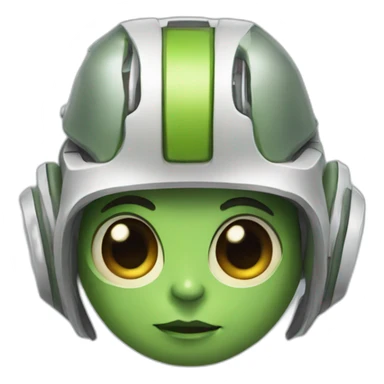 cute robot with yoda ears sticker