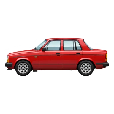 red Volvo 240 car, side view sticker