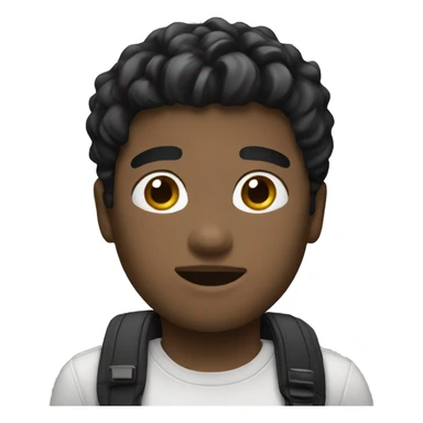 Camera white boy black hair sticker