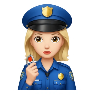 kelepçe tutan kadın polis sticker