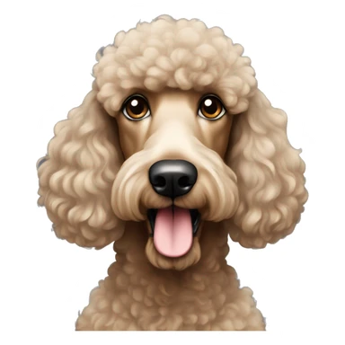 Black and tan standard phantom poodle head shot sticker