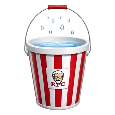 kfc bucket white and red stripes with water sticker