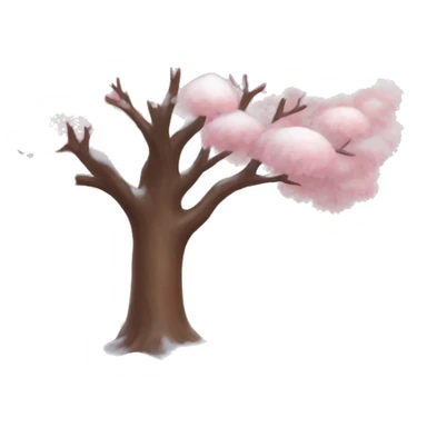 Pastel pink tree with snow sticker