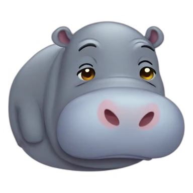 Tired hippo in love sticker