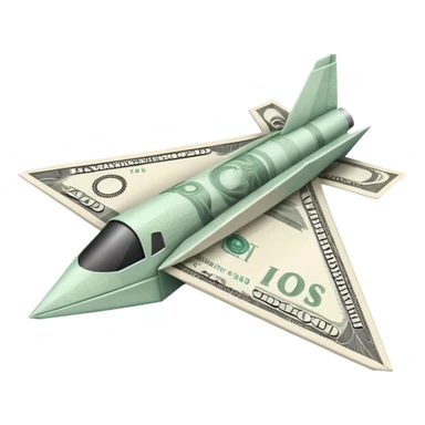 Paper plane made of money sticker