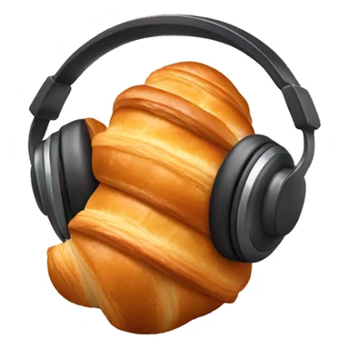 Croissant with headphones sticker