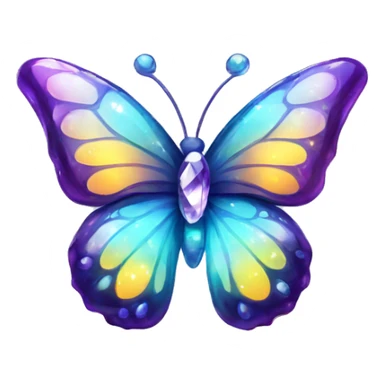 Shiny sparkly glass crystal butterfly sticker
