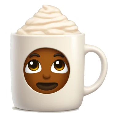 hot coco in a cream colored mug sticker