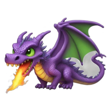 purple-dragon-with-green-eyes-breathing-fire sticker