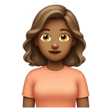 Annoying teen girl with salmon color tshirt and long brown hair sticker