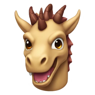 dragon con cabeza de unicornio de color marron sticker