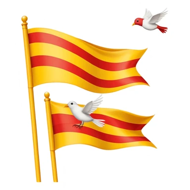 drapeau de Lorraine (fond jaune, une bande diagonale rouge dans laquelle se trouvent 3 silhouettes blanche d'oiseaux) sticker