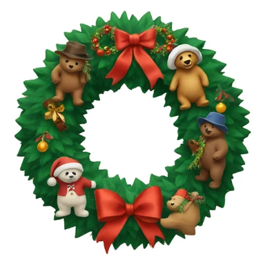 Christmas wreath with Paddington sticker