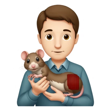 Ron Wizzly' from Harry Potter holding his pet rat in his right hand sticker