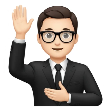 I need a clapping man with balck suit with balck glasses  sticker