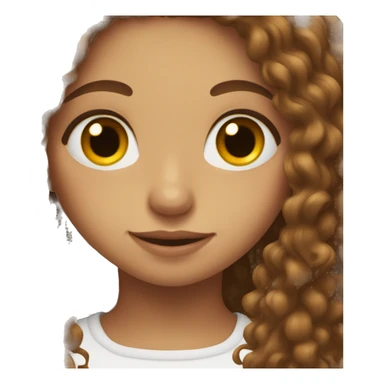 girl with brown eyes and long bro curly hairs sticker