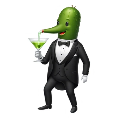 Pickle drinking a martini sticker