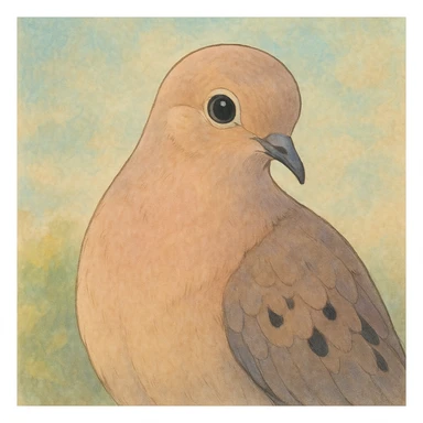 mourning dove, gentle, soft pastel colors sticker