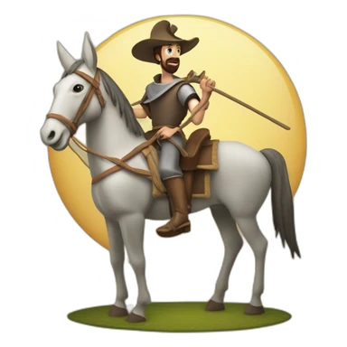 DDon Quixote on a horse and Sancho Panza on a donkey sticker