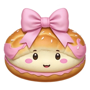 Korean salt bread 3s with pastel pink bow sticker