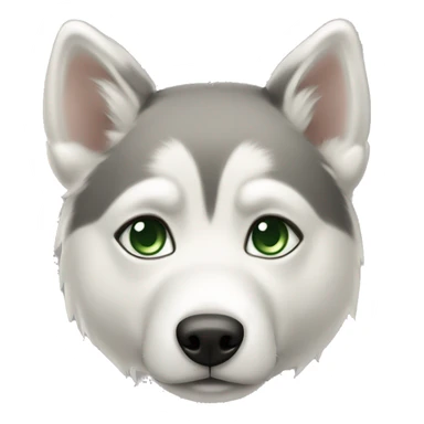 Husky complete cream white colored with green eyes sticker