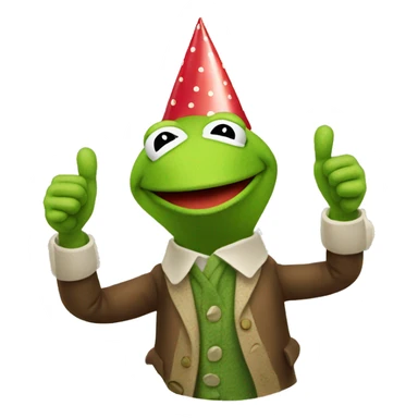 kermit thumbs up with writing below "happy birthday" sticker