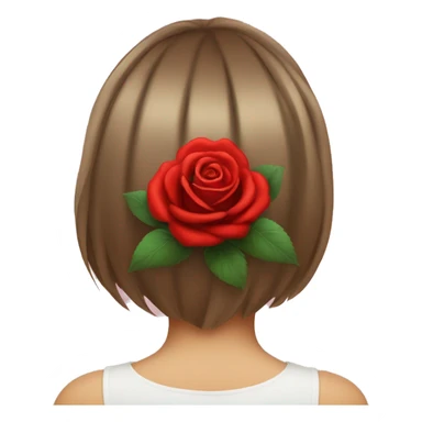 Red rose on girl hair  sticker