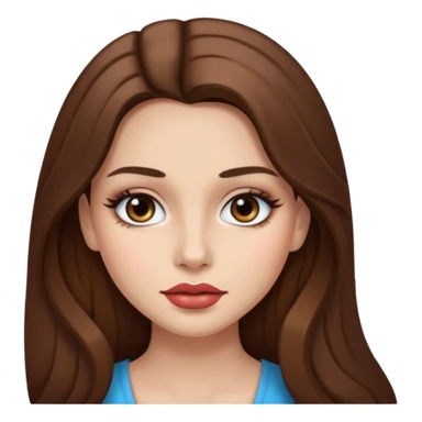 girl with long brown hair standing make up latina white skin tone sticker