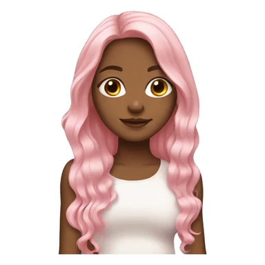 Light Pink long hair brownskin girl sticker