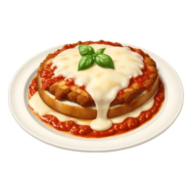 veal parmesan on a dish sticker