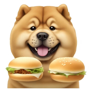 Chow Chow dog eating bao sticker