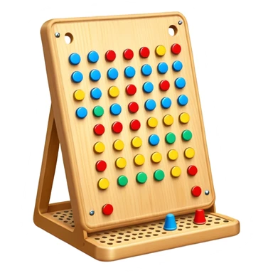 plinko board with pegs and a chip sticker