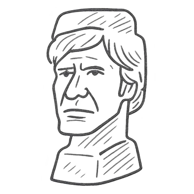 Moai statue with the face of Han Solo sticker