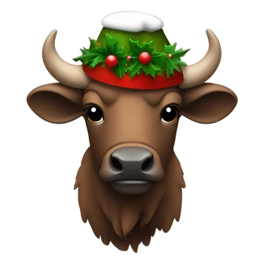Bison avec un bonnet de Noël  sticker