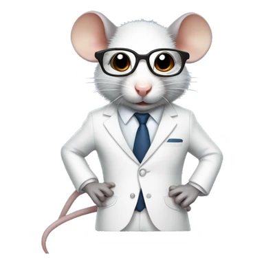 rat wearing a white suit and glasses sticker