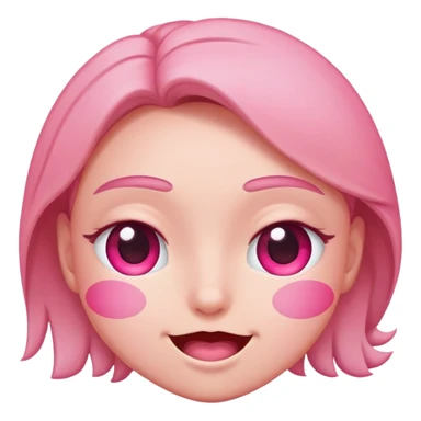 Pink happy closed squinting eyes  sticker