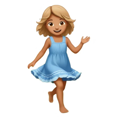 Little girl frolicking in a field sticker