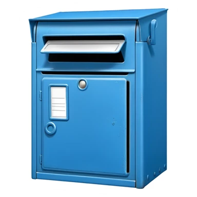 empty open blue postbox sticker