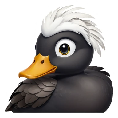 Black duck with eyes sticker