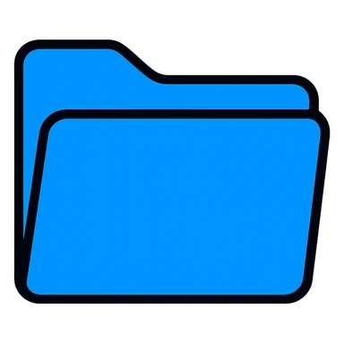 flat design blue minimal Windows folder icon no text sticker