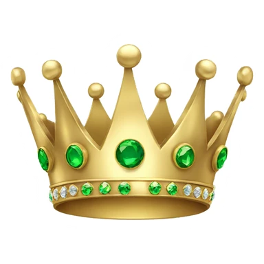 gold crown with green jewels sticker