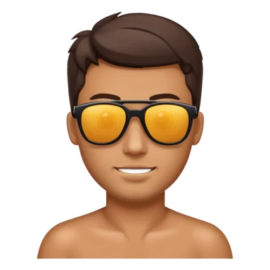 
male brunet suncream and sunglasses sticker